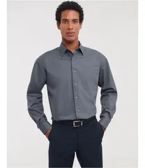 Men's Long Sleeve Classic Polycotton Poplin Shirt