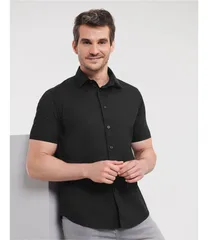 Men's Short Sleeve Fitted Stretch Shirt