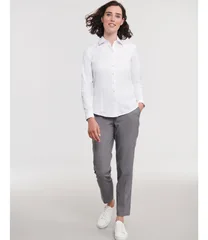 Ladies' Long Sleeve Tailored Herringbone Shirt