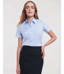 Ladies' Short Sleeve Tailored Herringbone Shirt