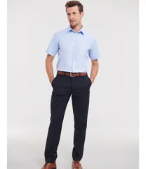 Men's Short Sleeve Tailored Herringbone Shirt