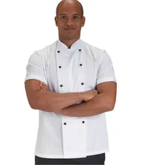 Removable Stud Short Sleeve Chef's Jacket