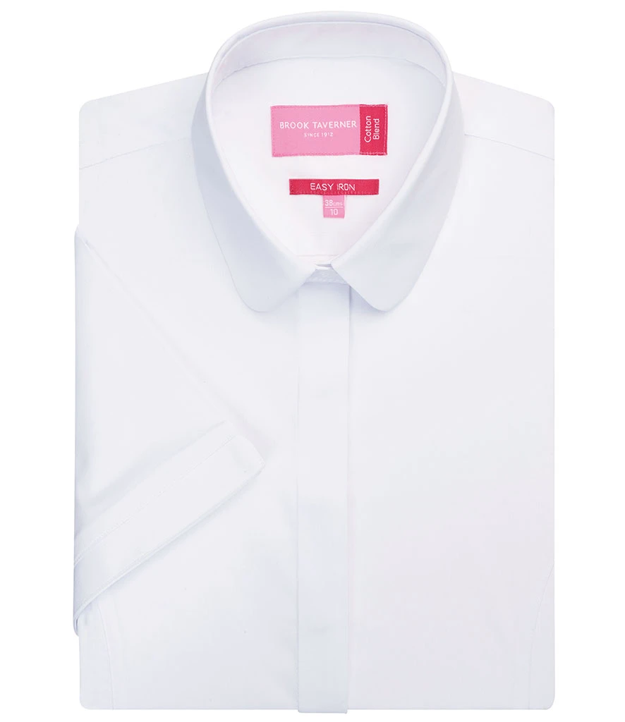 Brook Taverner Ladies Soave Short Sleeve Poplin Shirt