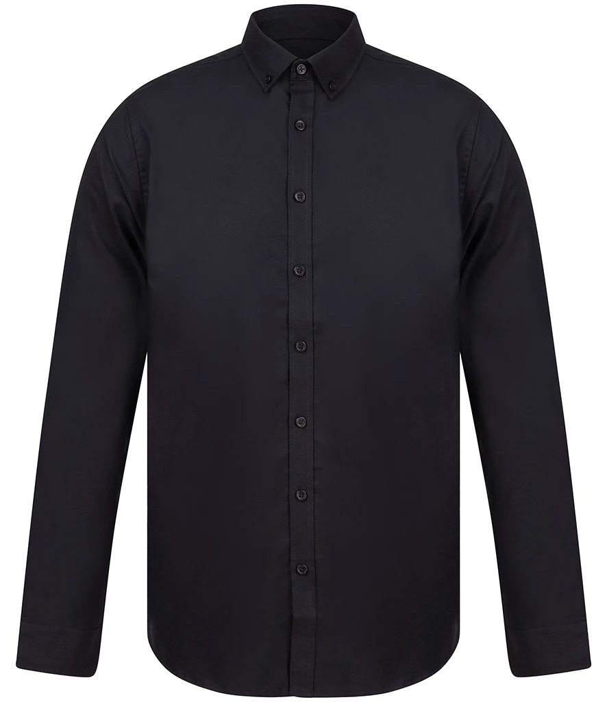 Henbury Modern Long Sleeve Slim Fit Oxford Shirt
