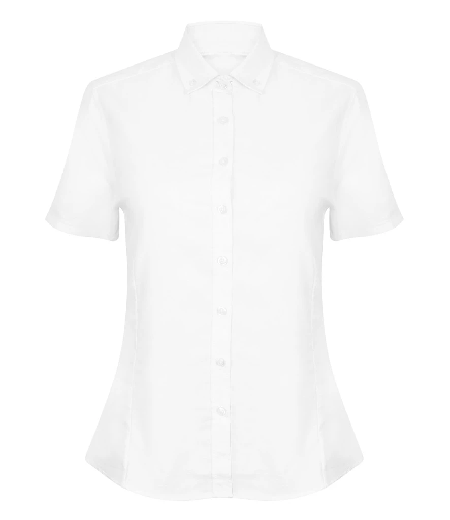 Henbury Ladies Modern Short Sleeve Regular Fit Oxford Shirt