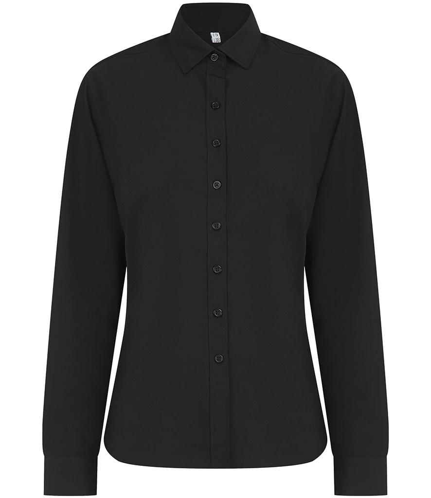 Henbury Ladies Long Sleeved Cotton Feel Coolplus® Shirt