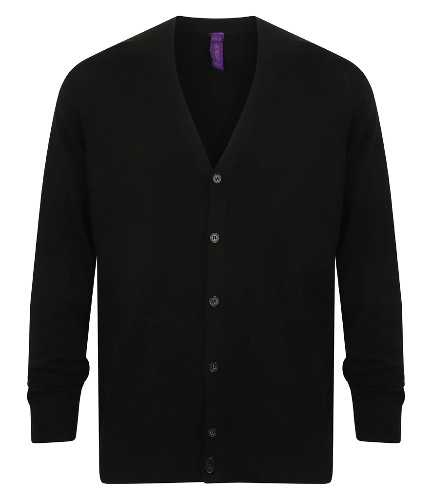 Henbury Lightweight Cotton Acrylic V Neck Cardigan