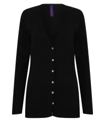 Henbury Ladies Cotton Acrylic V Neck Cardigan