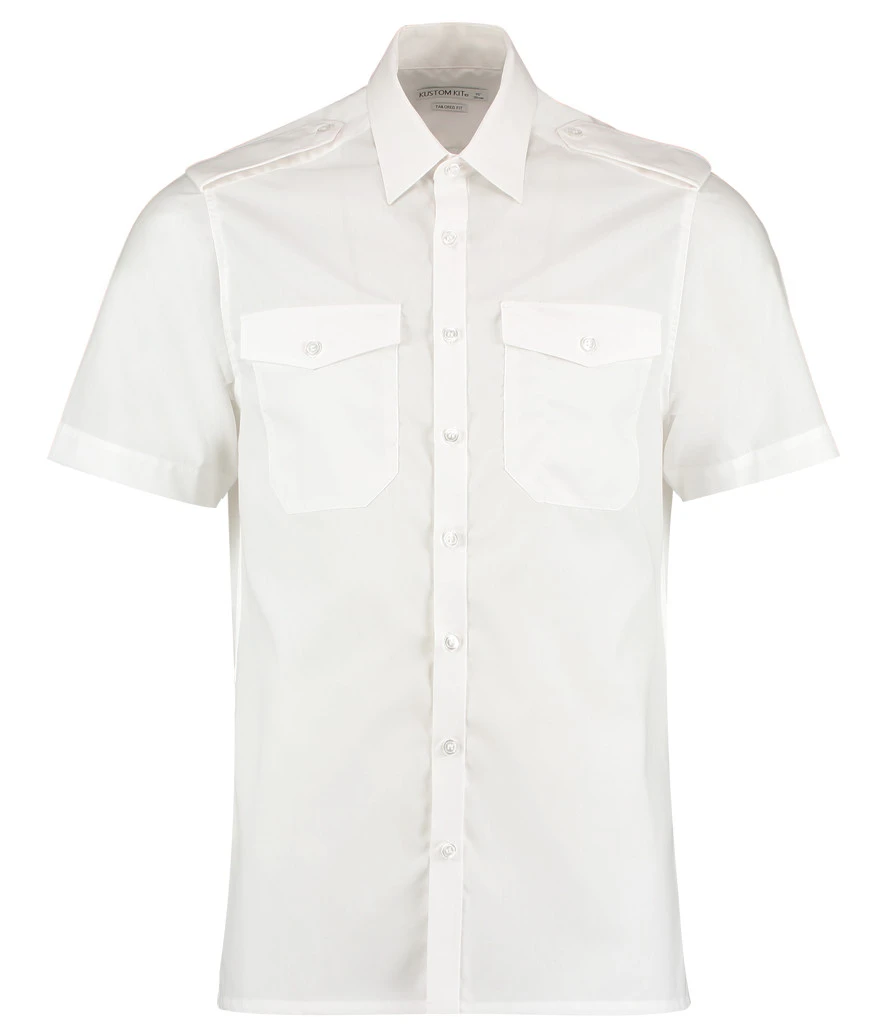 Kustom Kit Short Sleeve Tailored Pilot Shirt