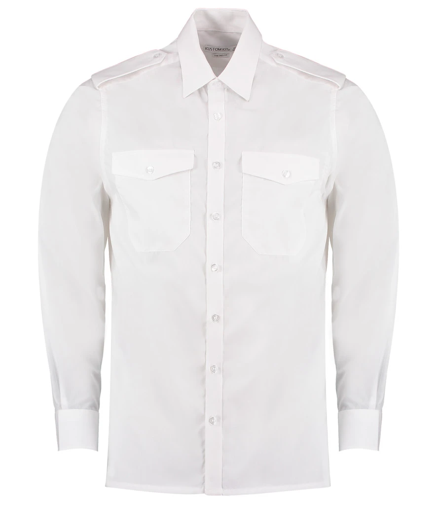 Kustom Kit Long Sleeve Tailored Pilot Shirt