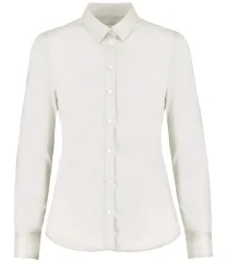 Kustom Kit Ladies Long Sleeve Tailored Stretch Oxford Shirt