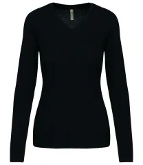 Kariban Ladies Cotton Acrylic V Neck Sweater