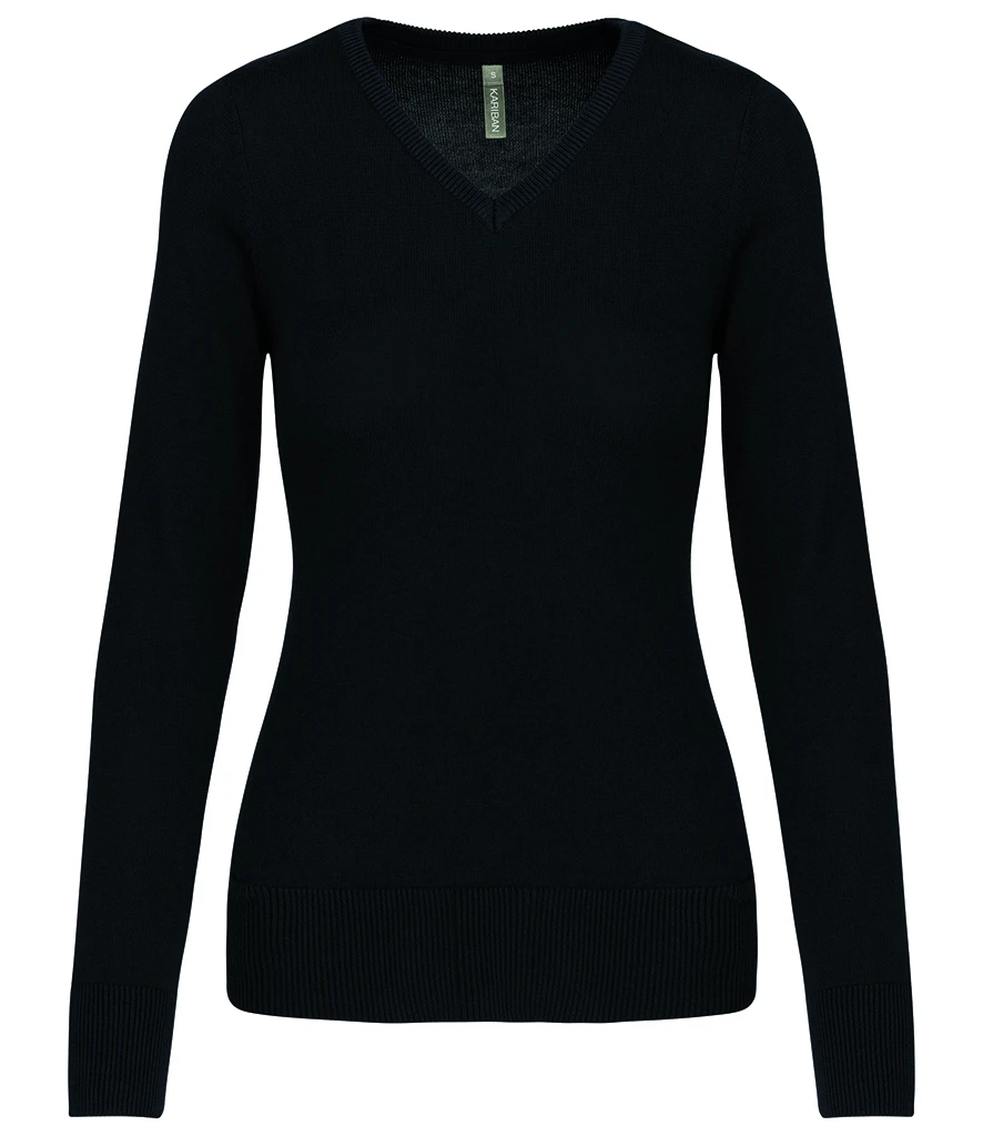 Kariban Ladies Cotton Acrylic V Neck Sweater
