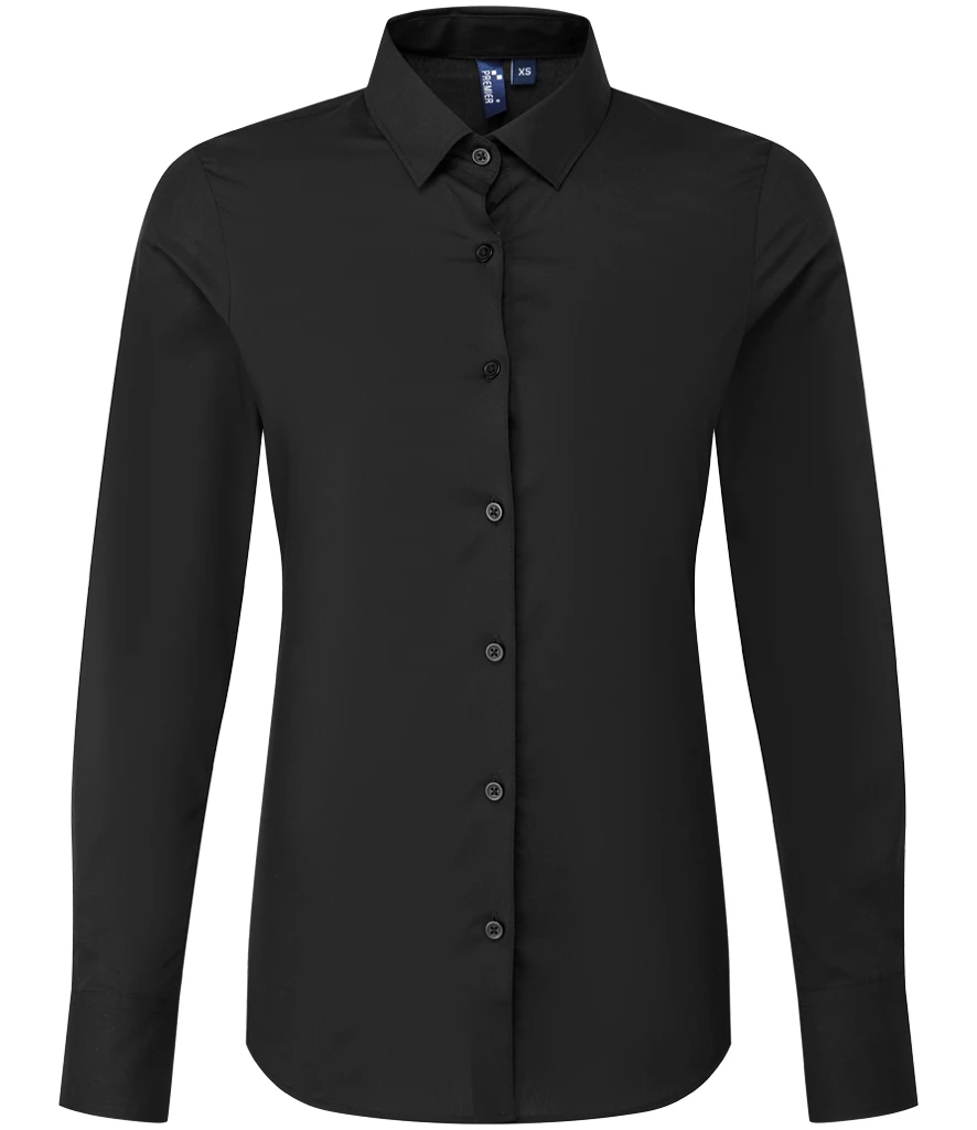 Premier Ladies Recyclight® Long Sleeve Poplin Shirt