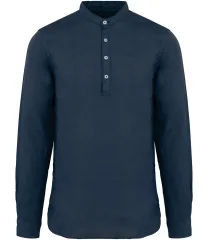 Spasso Washed Mao Collar Shirt