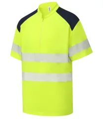 Yoko Mandarin Collar Zip Piqué Polo Shirt