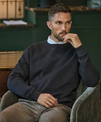 Ribbed interlock crew neck (5504)