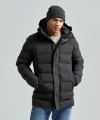 Recycled bonded longline padded jacket